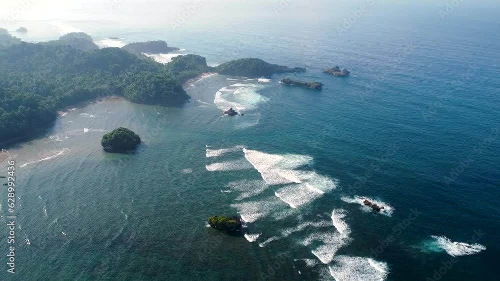 Aerial video of ocean with waves Aerial video of ocean with waves