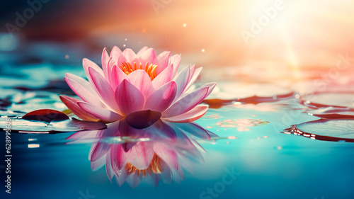 water lily in the pond. Generative AI