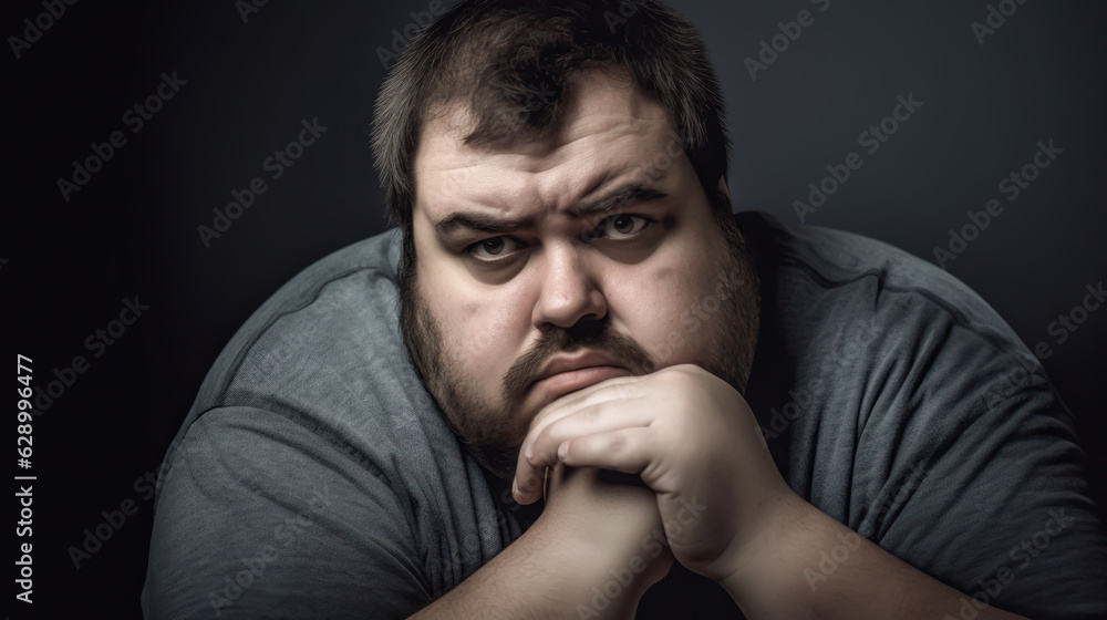 SAD MAN WITH OBESITY PROBLEMS SAD MAN WITH OBESITY PROBLEMS
