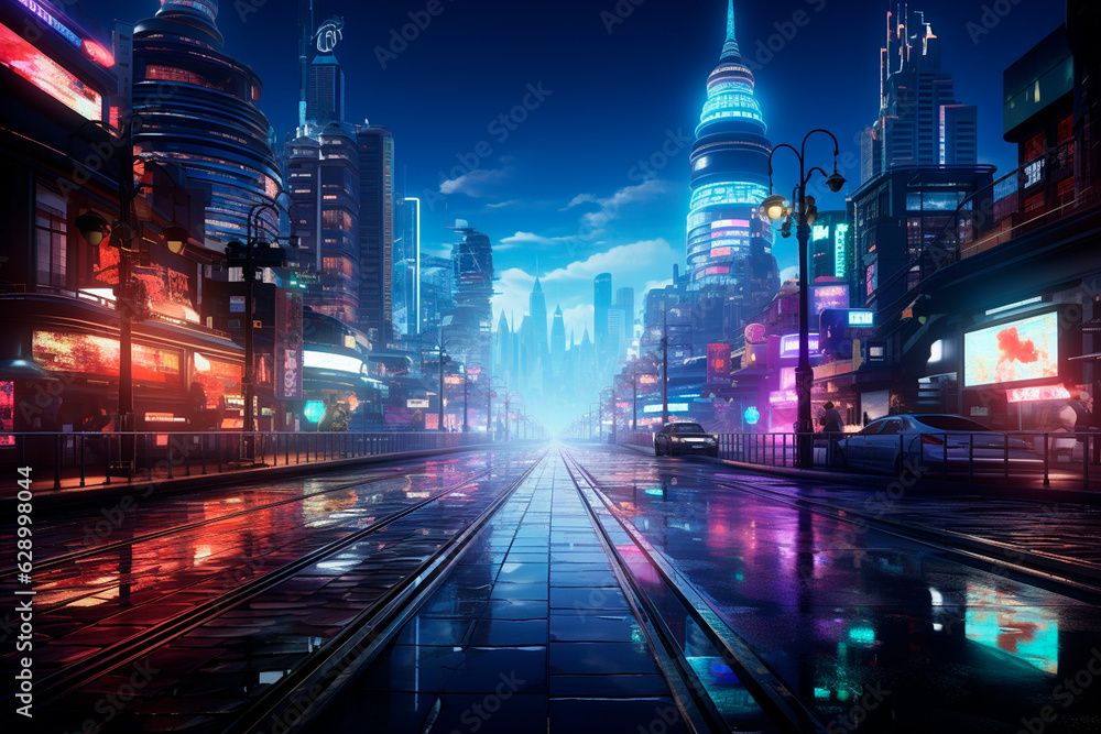 futuristic city scene. abstract,Generative AI	