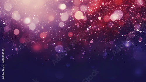 Red and purple background with bokeh lights.