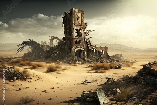 A devastated terrain indicating tomorrow's ruin. Generative AI © Aisha