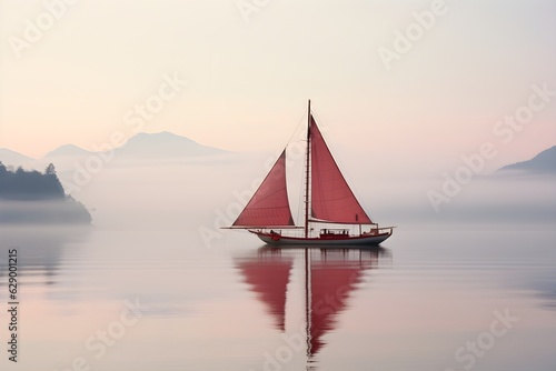 Oriental Red Sail Boat