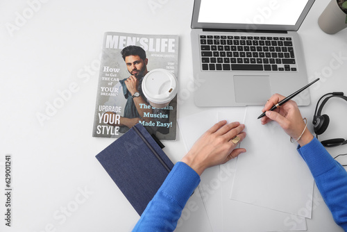 Female hands with modern la...
