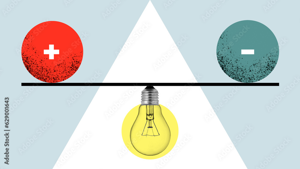 Plus and minus or positive and negative symbols on spheres are in ...