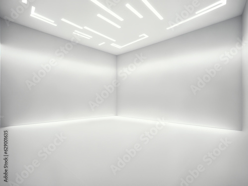 Wallpaper Mural empty white big open industrial hall 3d render illustration Torontodigital.ca