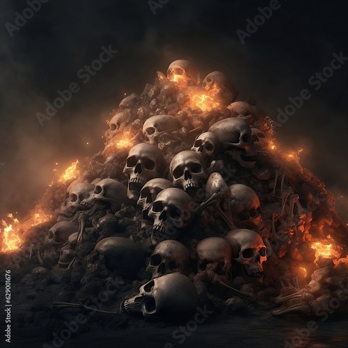 Pile Of Burning Skulls