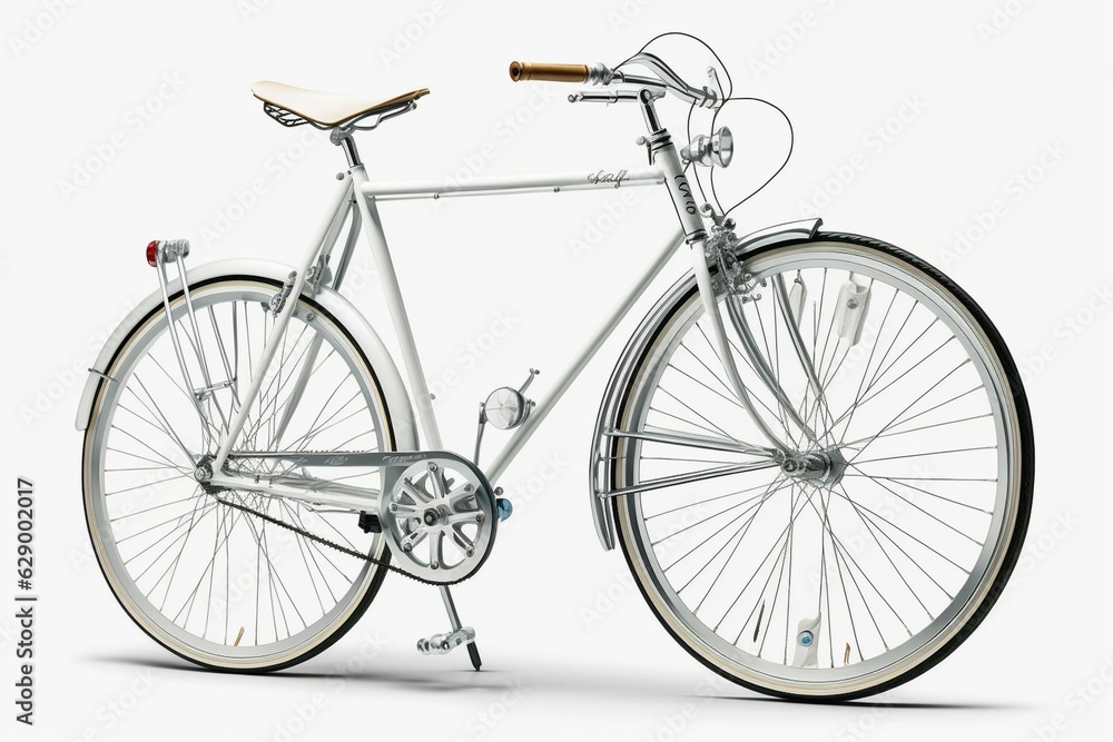 Bicycle on white background. Generative AI