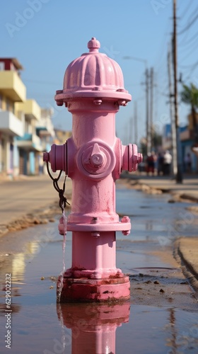 Pink water hydrant