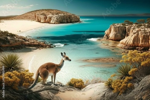 A beautiful island in Southern Australia known for its wildlife and natural beauty. Generative AI