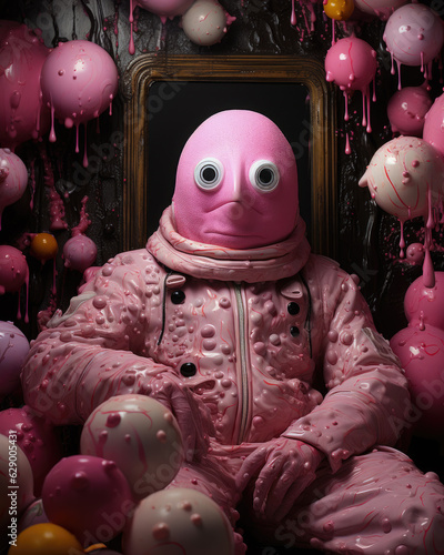 A Person in a Pink Character Costume-Pink Surrealism