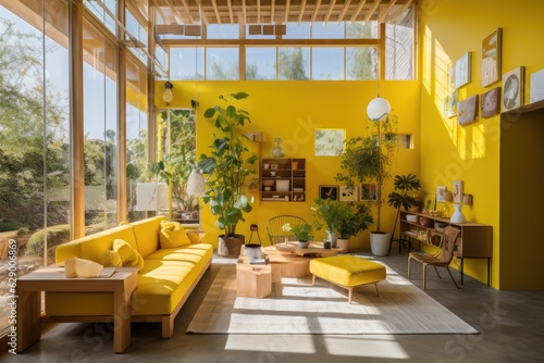 The location is filled with sunlight and has a yellow hue, with a window allowing natural light to come inside.