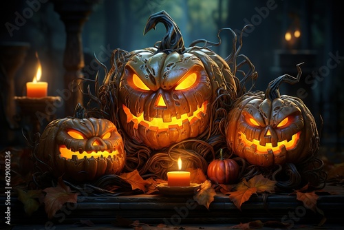halloween pumpkin on background