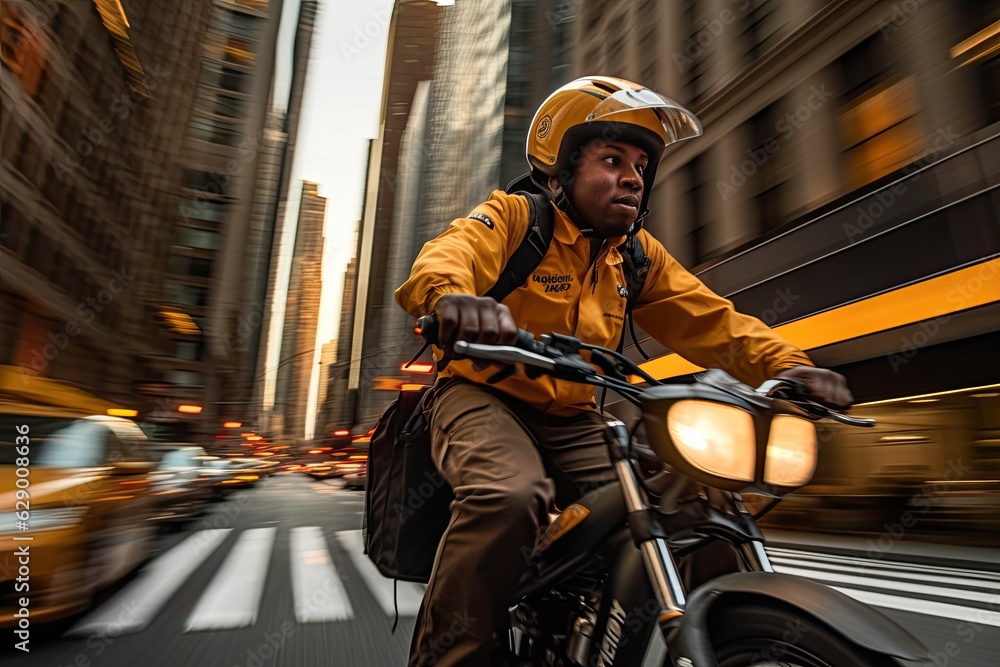 Bike delivery through big city