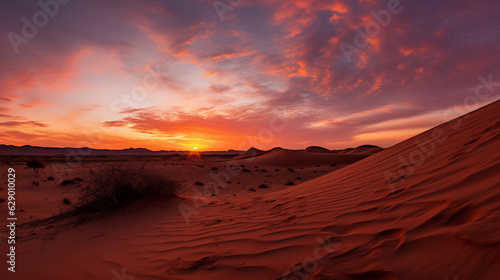 Desert in the background of a beautiful sunset.