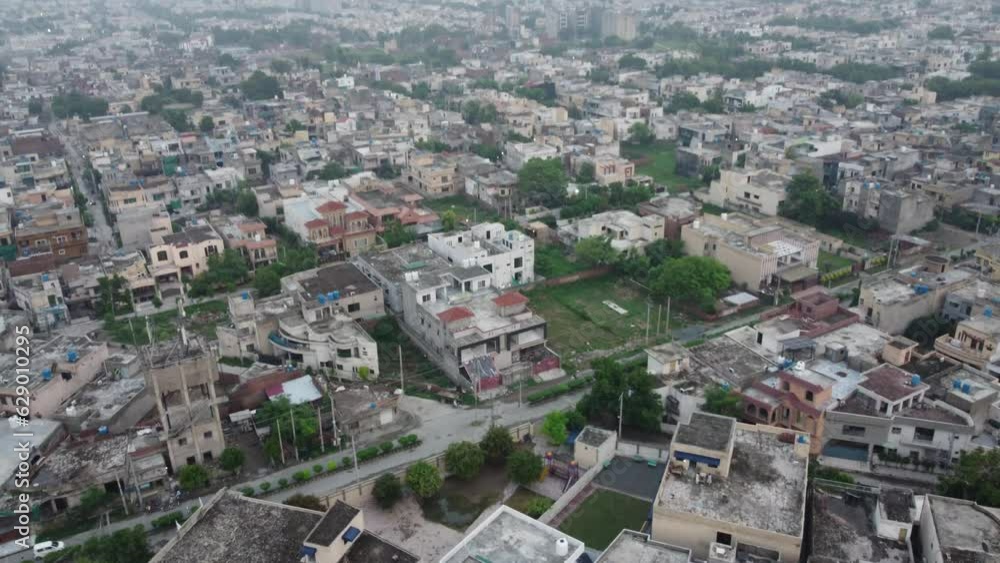 Drone view of residential area in Lahore, Pakistan. Drone view of residential area in Lahore, Pakistan.
