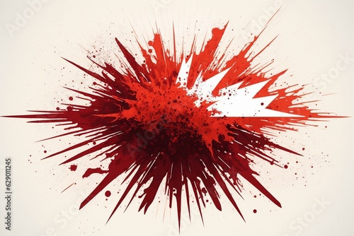 A red painted splash resembling a starburst. Generative AI