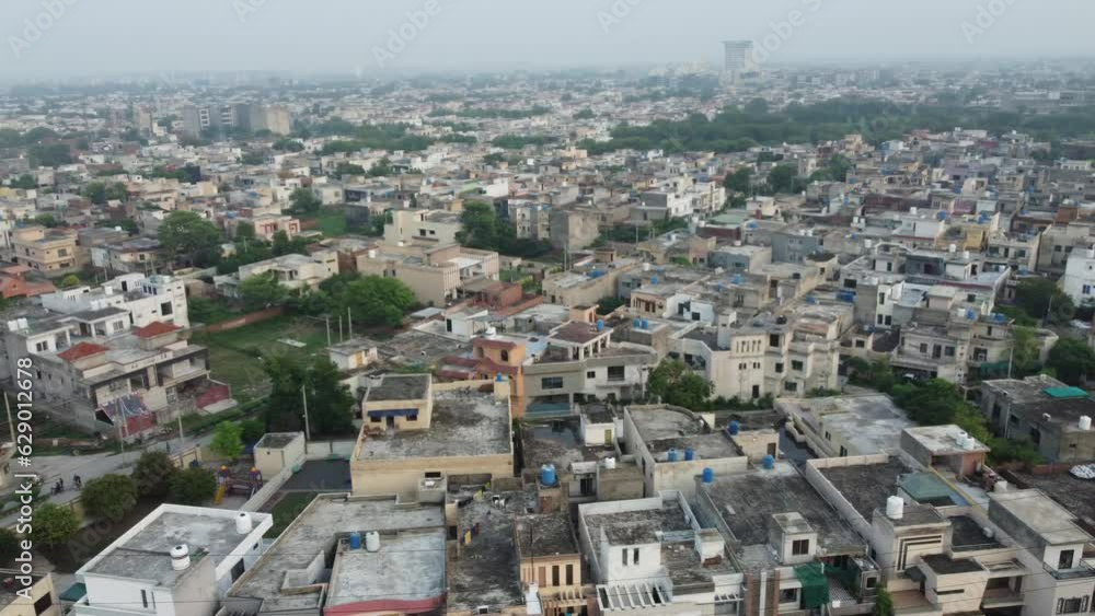 Drone view of residential area in Lahore, Pakistan. Drone view of residential area in Lahore, Pakistan.