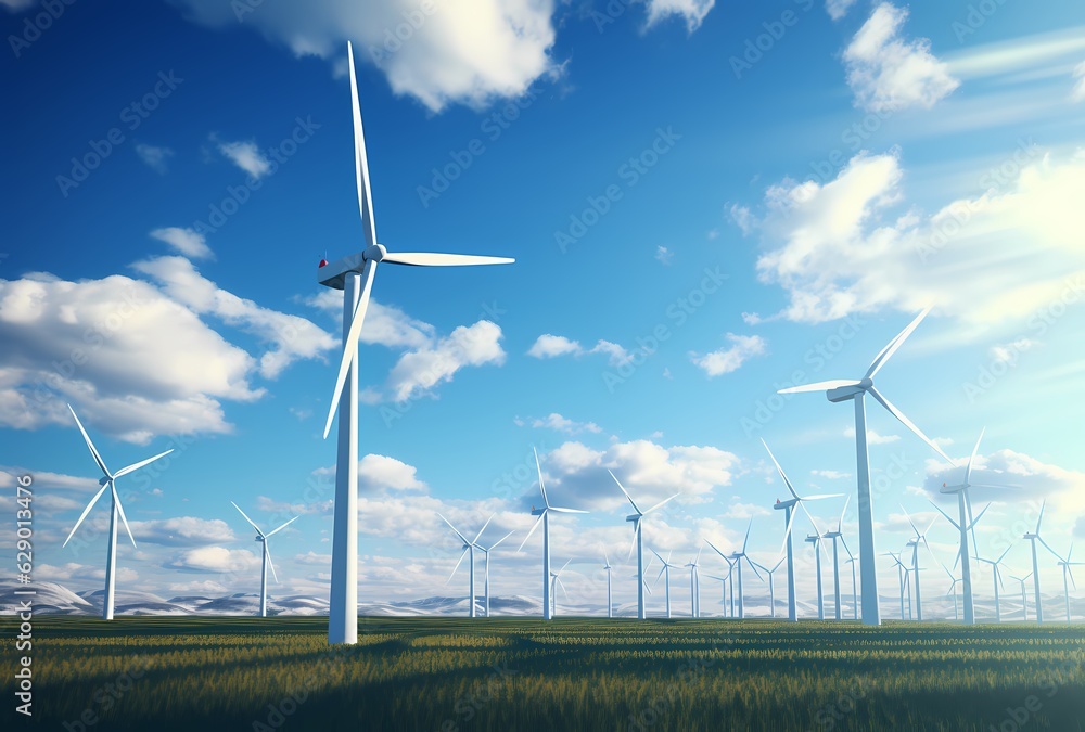 landscape with wind turbine, renewable energy landscape with wind turbine, renewable energy
