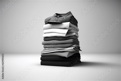 black and white pile of clothes