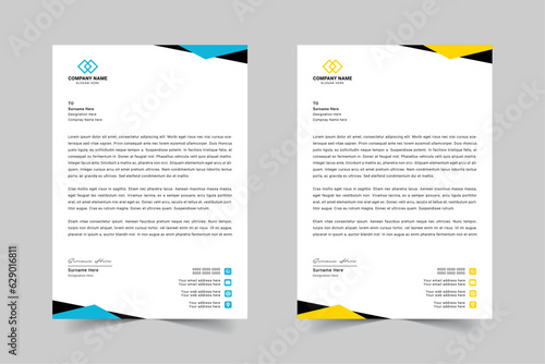 Modern Corporate Business Letterhead Design Template With Red, Blue, Green and Yellow