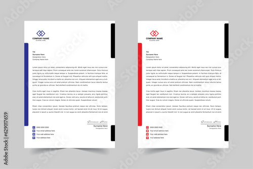 Modern Corporate Business Letterhead Design Template With Red, Blue, Green and Yellow