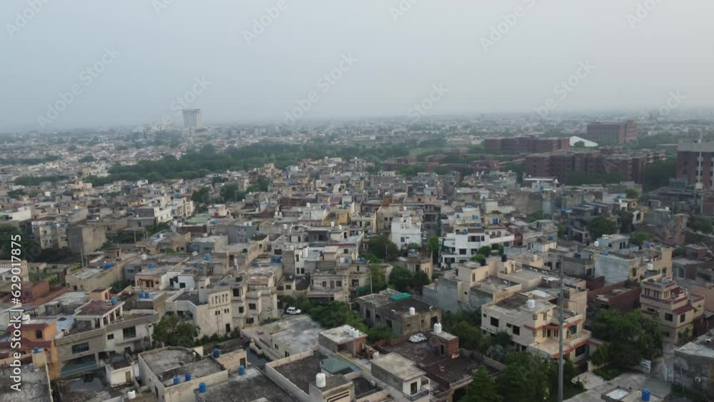 Drone view of residential area in Lahore, Pakistan. Drone view of residential area in Lahore, Pakistan.