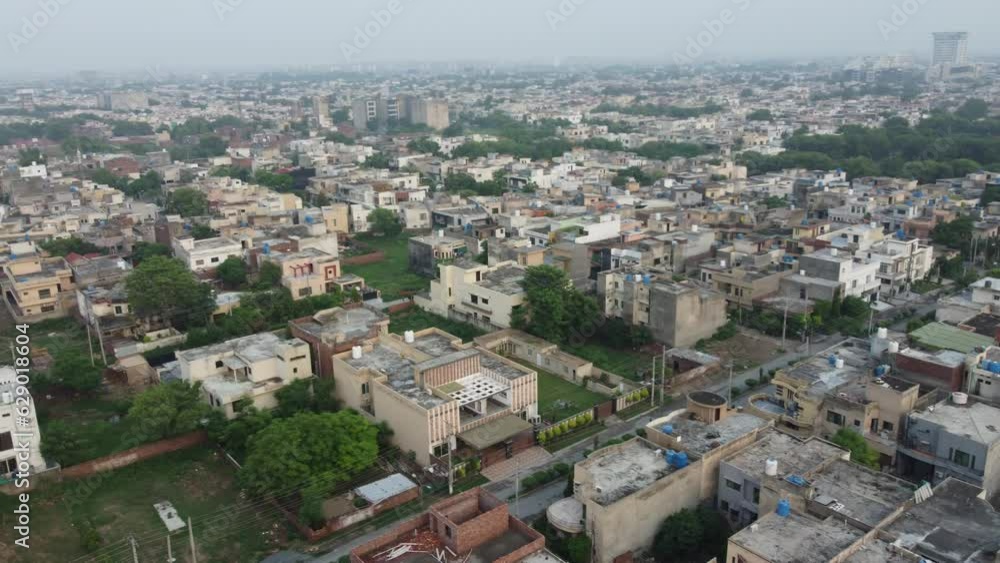 Drone view of residential area in Lahore, Pakistan. Drone view of residential area in Lahore, Pakistan.