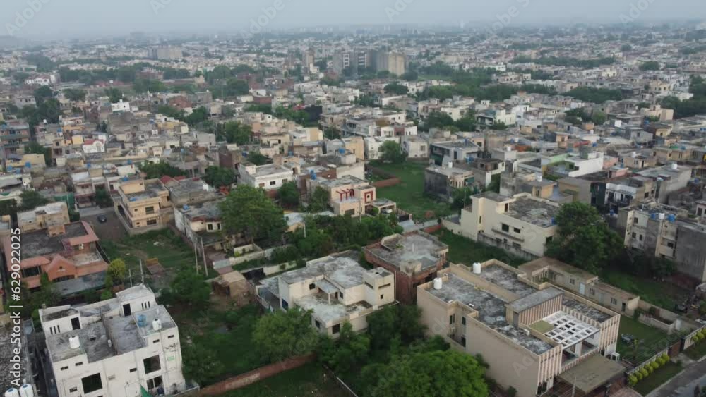 Drone view of residential area in Lahore, Pakistan. Drone view of residential area in Lahore, Pakistan.