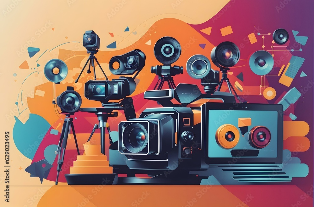 Fototapeta premium A man using a camera Generative AI