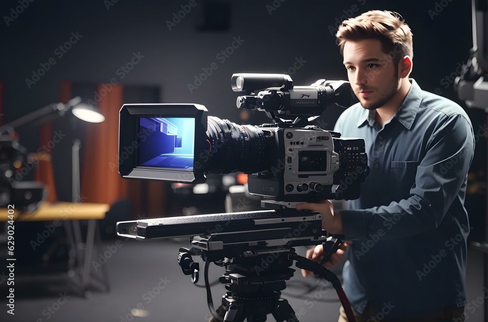 A man holding a camera Generative AI A man holding a camera Generative AI