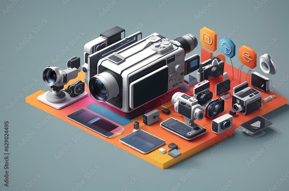 Fototapeta premium A group of electronic devices Generative AI