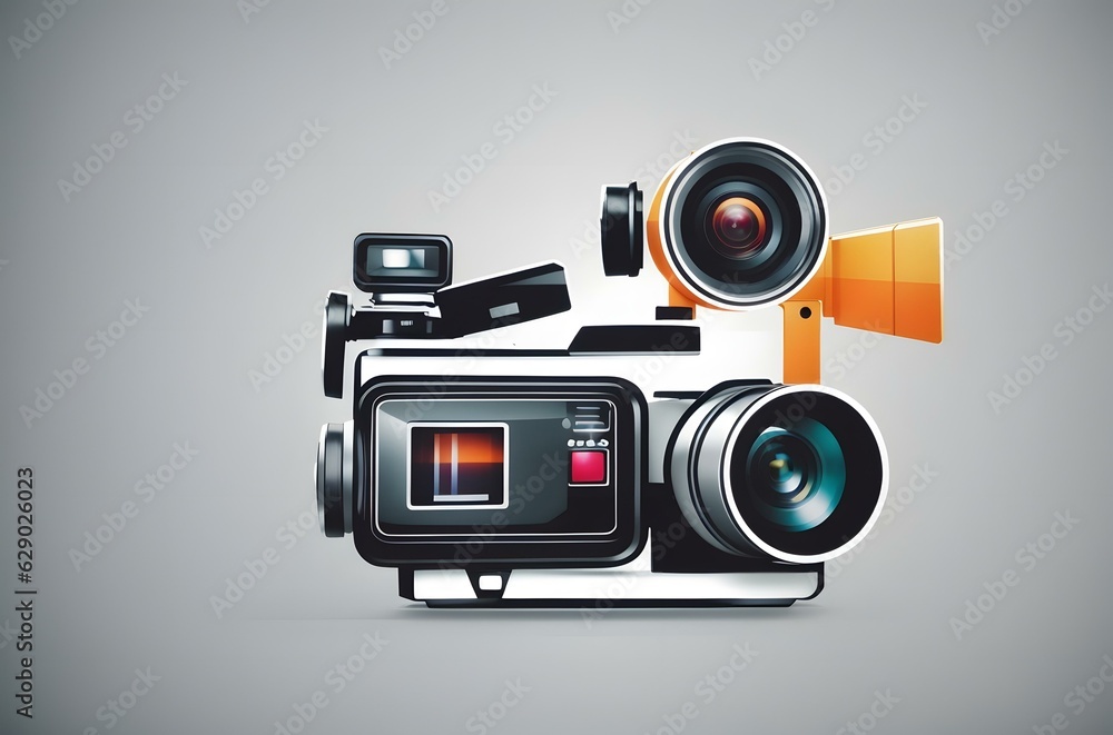 Fototapeta premium A camera with a lens Generative AI