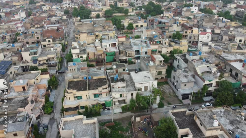 Drone view of residential area in Lahore, Pakistan. Drone view of residential area in Lahore, Pakistan.