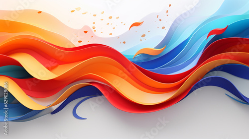 beautiful orange yellow wave on white background, smartphone wallpaper. Generative Ai. 