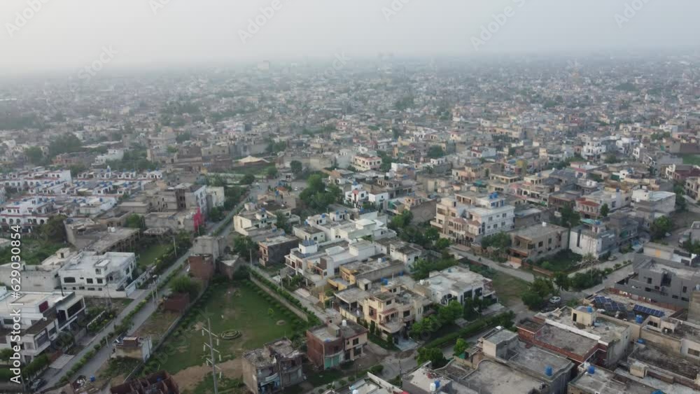 Drone view of residential area in Lahore, Pakistan. Drone view of residential area in Lahore, Pakistan.