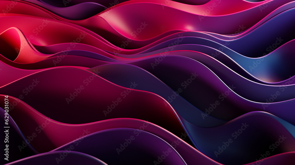 Obraz premium Silk background with magenta waves. Generative Ai.