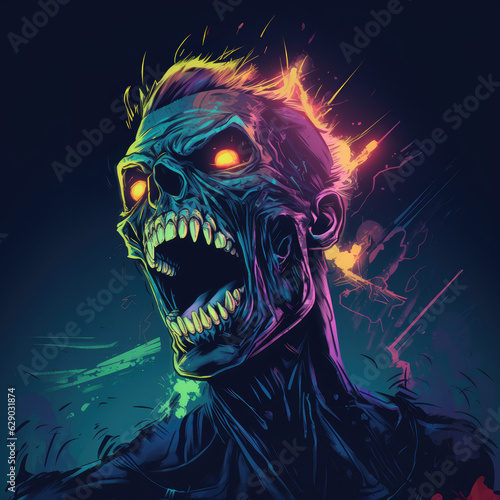 scary zombie skull