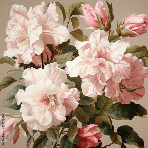 Classical flowers oil painting illustration made with Generative AI 