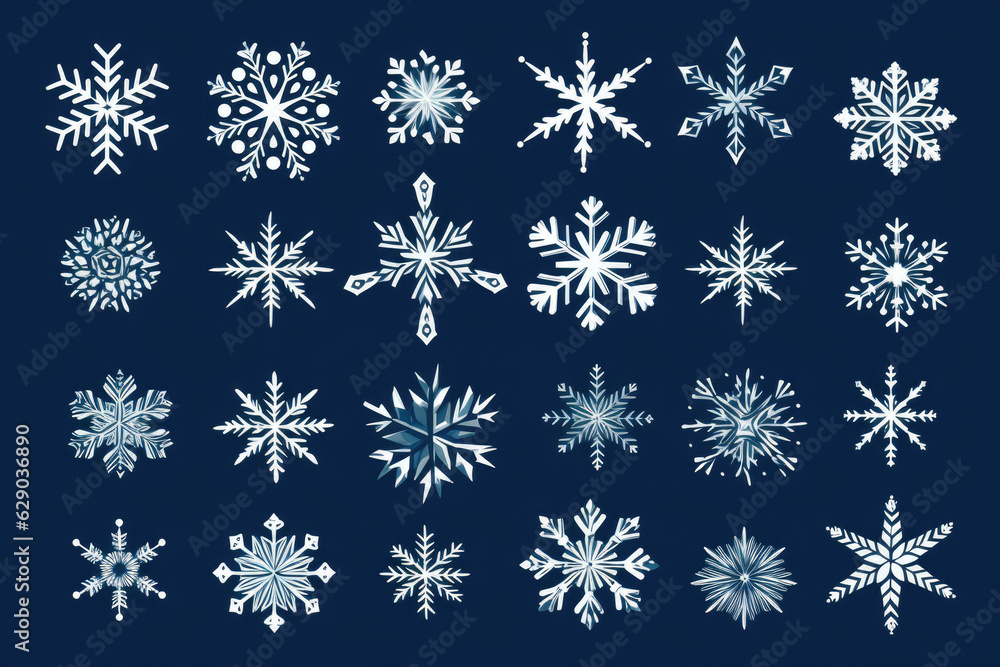 Winter snow flakes doodles vector, christmas Winter snow flakes doodles vector, christmas