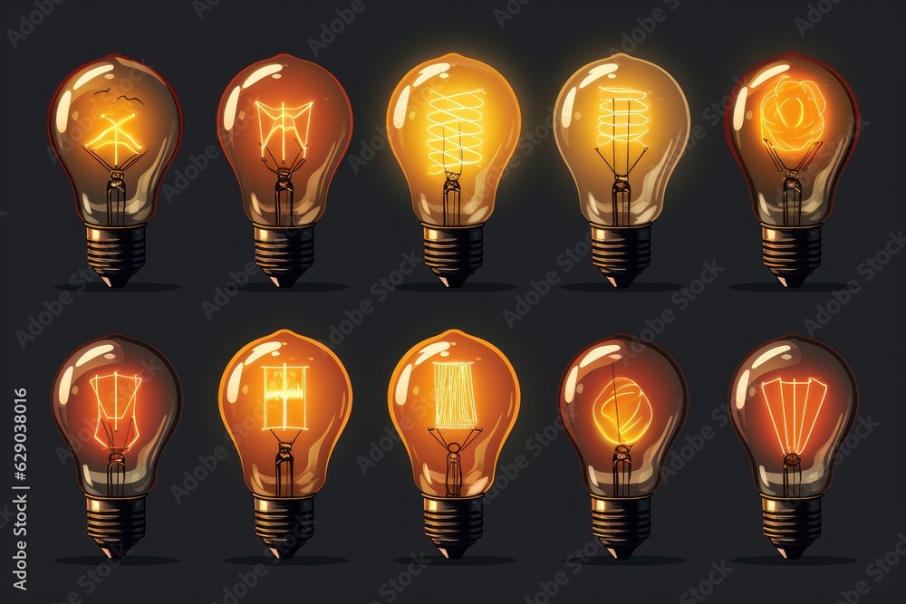 Bulb set isolated Bulb set isolated