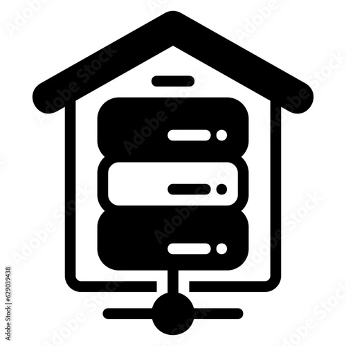  Data warehouse glyph icon