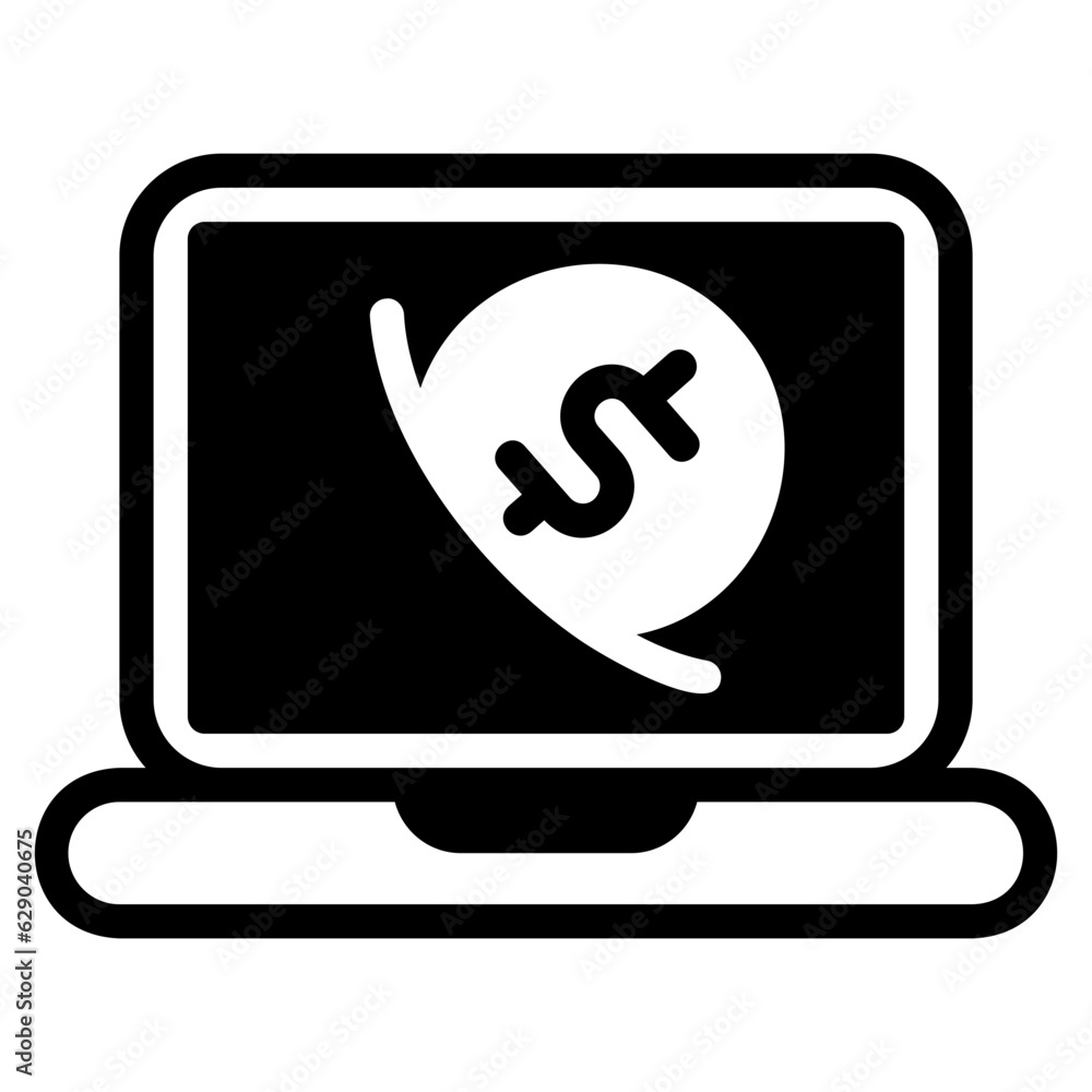Online donation glyph icon Online donation glyph icon