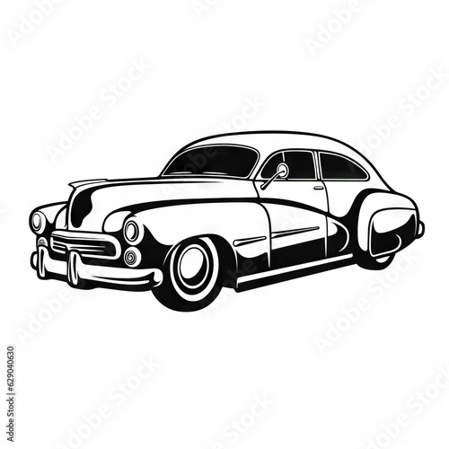 car  black outlines on a white background  represented as vector graphic
