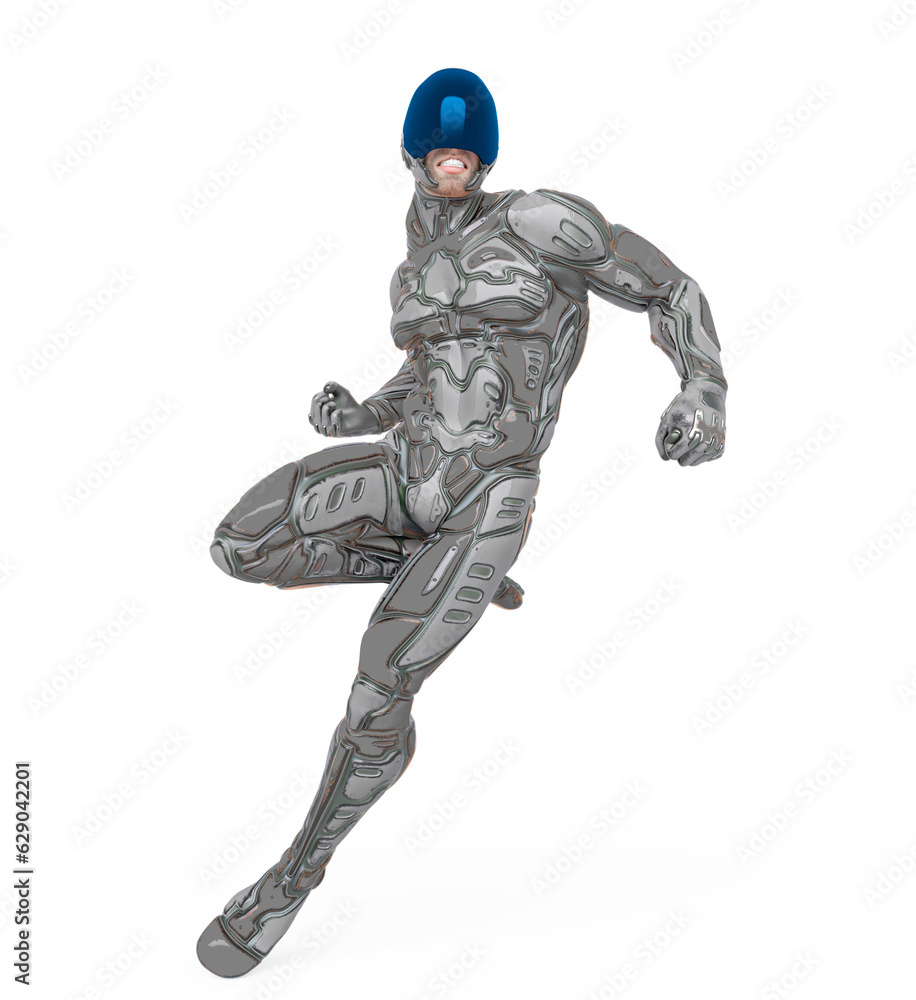 mega soldier is angry in action