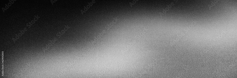 Black dark gray silver white wave abstract background for design. Light wave, wavy line. Ombre gradient. Noise rough grungy grain brushed metal metallic effect. Matte shimmer.Web banner.Wide.Panoramic - obrazy, fototapety, plakaty 