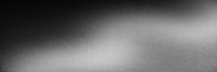 Black dark gray silver white wave abstract background for design. Light wave, wavy line. Ombre gradient. Noise rough grungy grain brushed metal metallic effect. Matte shimmer.Web banner.Wide.Panoramic