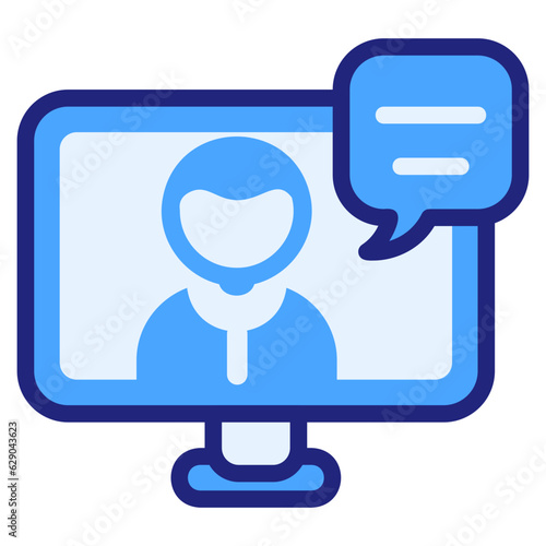  Online doctor blue icon