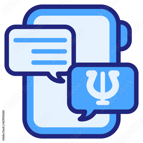  Chat blue icon