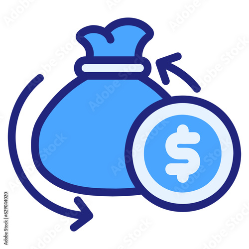  Return on investment blue icon